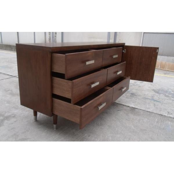 Walnut Modern Hotel Room Dresser 5 Star Wooden Tv Cabinets 30% Sheen