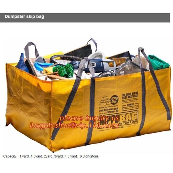 SKIP BAGS, DUMPSTER SKIP BAGS, Construction waste skip bag FIBC garbage dumpster PP bulk bag, Eco friendly garbage dumps