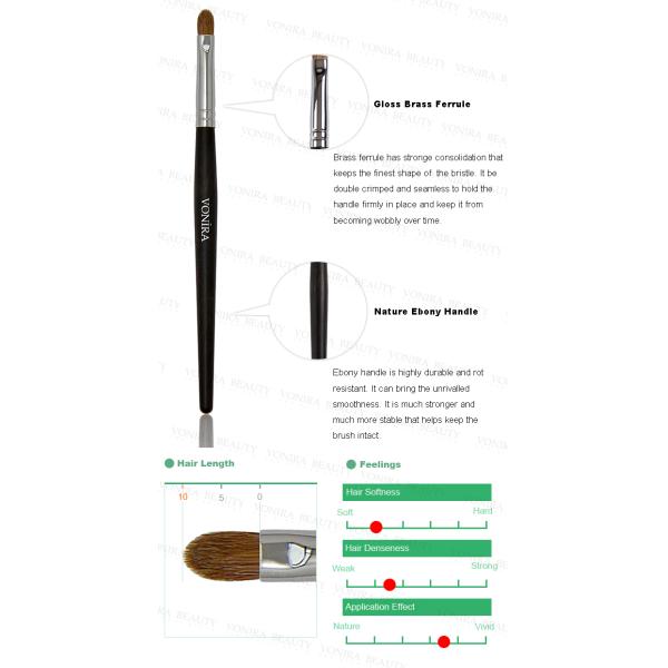 Pequeño cepillo del shading del ojo del artista con el pelo puro del Sable de la Mejor-calidad