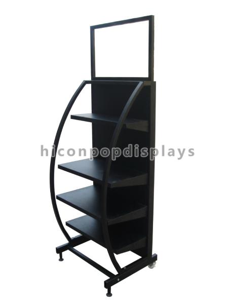 Commercial Metal Retail Store Displays Fixtures Floor Standing For Engine Oil Display