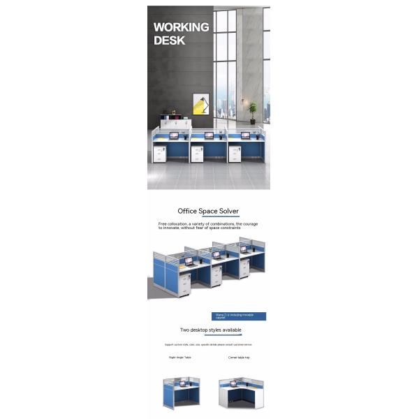 Muebles de oficina modulares y personalizables Estación de trabajo de pantalla para 4 personas con espacio de escritorio