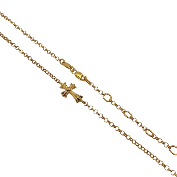 925 Sterling Silver Cross Necklace with Gold-Plated Finish and S925 Logo in 42cm Length