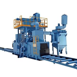 0.5-4.0m/Min Roller Conveyor Shot Blasting Machine Using Cut Wire Shot Media Ensuring Surface Cleaning