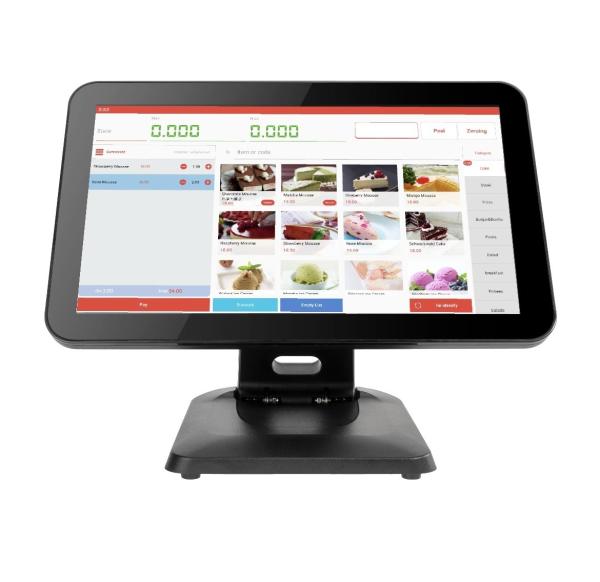 15.6 polegadas HD tela sensível ao toque capacitiva caixa de caixa de metal POS dobrável