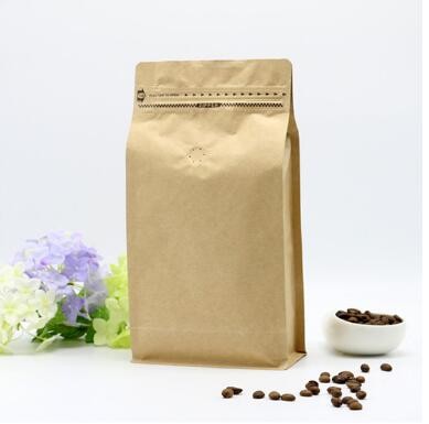 Custom Made Candy/Sugar k Packaging Food Grade Brown Square Bottom Water Resistant Paper Bag