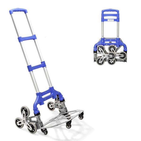 Folding Hand Truck Dolly, 264 Lb Capacity Heavy-Duty Luggage Trolley Cart Telescoping Handle and PP+EVA Wheels