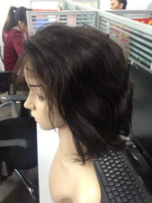 Hand Tied Remy Human Hair Front Lace Wigs 1B# / 5A Virgin Remy Hair