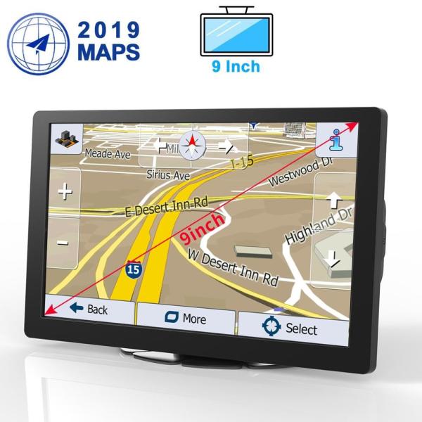 9 Inch WDR GPS Navigation Dash Cam Night Vision Truck Sat Nav