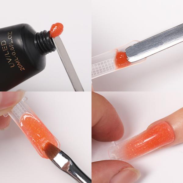 Nylon Acrylic Handle Nail Gel Brush French Glitter Flower Magnet Nail Gel Pen