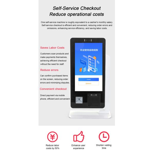 15.6 inch Eco Friendly Practical Smart Self Service Ordering System Restaurant