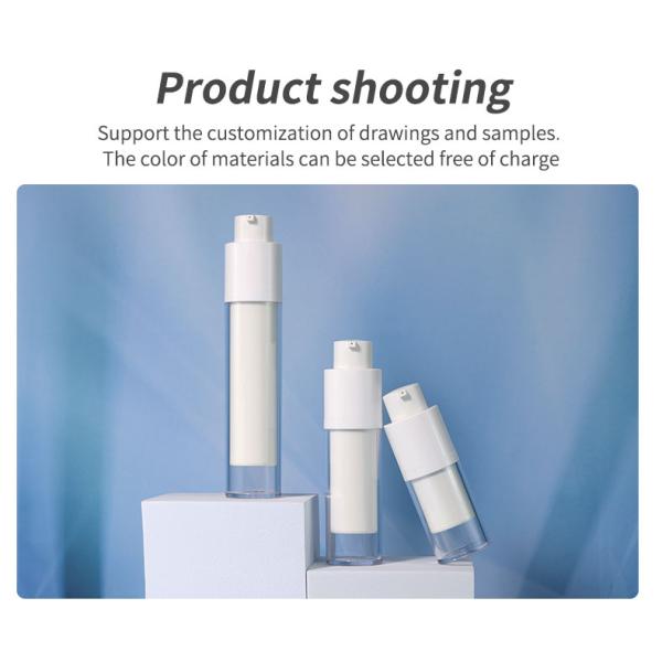 15 ml 30 ml 50 ml Bouteille blanche sans air Crème cosmétique Bouteille en plastique pour emballage de soins de la peau