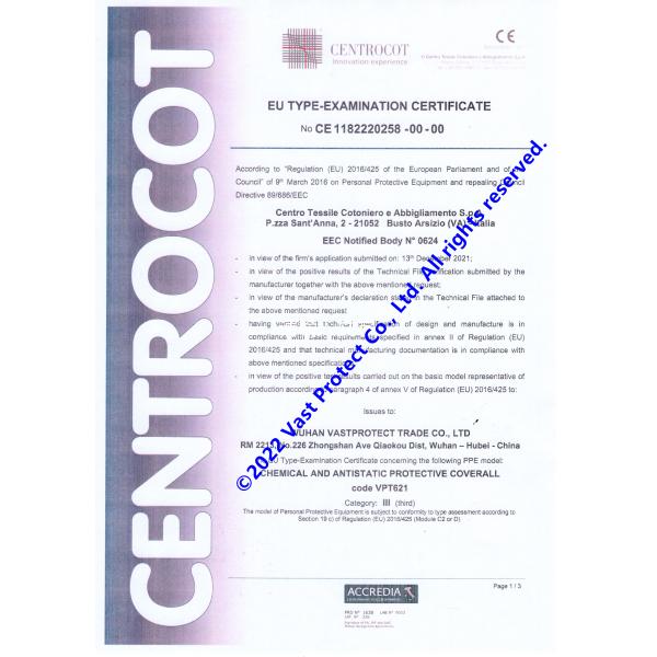 55gsm-70gsm EN14126 Type 5 6 Disposable Coveralls With Heat Seal Seam Tape