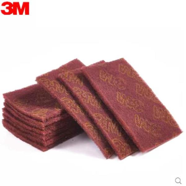 Customized 3M 7447 Non Woven Pad for Polishing 150x230MM Red Gray Tan Free Sample