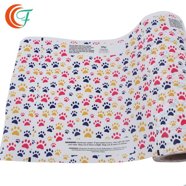 Моя детержентная гибкая упаковка снимает 0.1mm животное влажное обтирает пластиковый крен обруча простирания