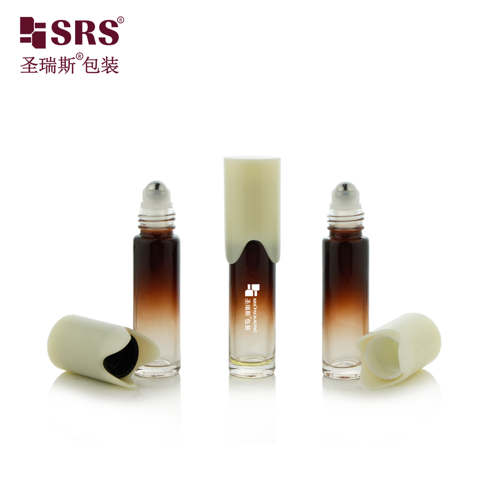 BLPY 10ml Empty Glass Roll On Bottle with Special Shaped Cap for Essential Oil