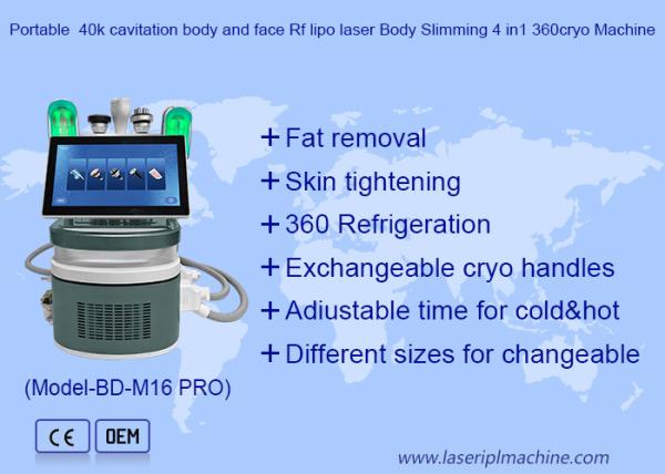 Portable 40k Cavitation Body And Face Rf Lipo Laser Body Slimming 4in1 360 Cryo Machine