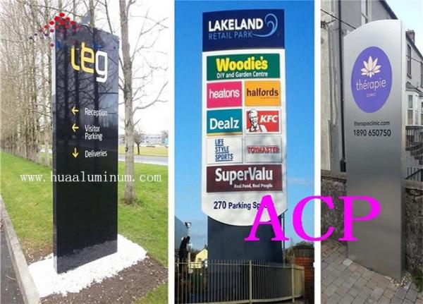 5ft Aluminum Composite Panel Signage , Digital Printing 6mm ACP Sheet