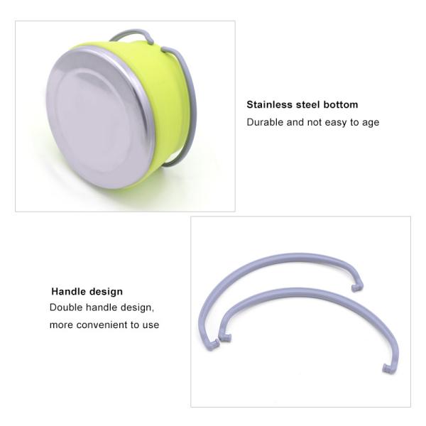 Bacia dobrável de acampamento exterior de cozimento de dobramento portátil do silicone do potenciômetro do estoque do produto 2020 o mais novo