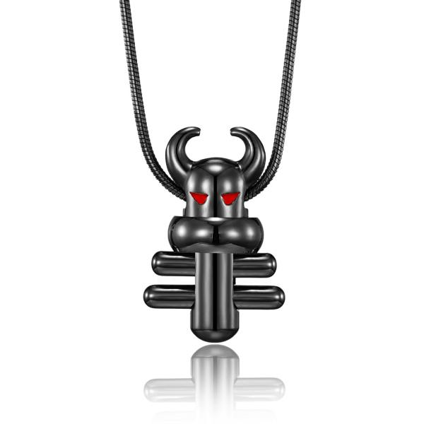 Vente à chaud Décorations florales en forme de mouton Pendentif en fonte Carré Boîte de perles Chaîne de collier pour hommes en acier inoxydable en stock bijoux