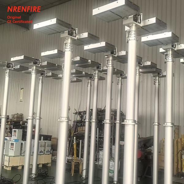 6m mobile pneumatic telescoping light mast tower for fire truck-pan tilt unit-remote control