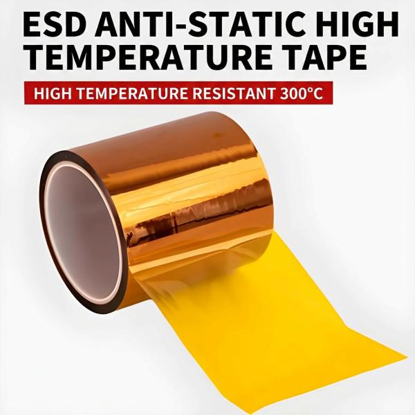 ESD Anti-Static Polyimide PI Tape with 300℃ High Temperature Resistance and Stable ESD Anti-static Performance for Clean Residue-Free Peeling
