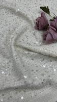 Beautiful Sequin Lace Fabric Lustre Embroidered Lace Fabric Leafy High Quality
