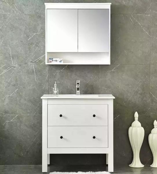 Modern Solid Wood Bathroom Cabinet Vanity Furniture Single Sink Unit