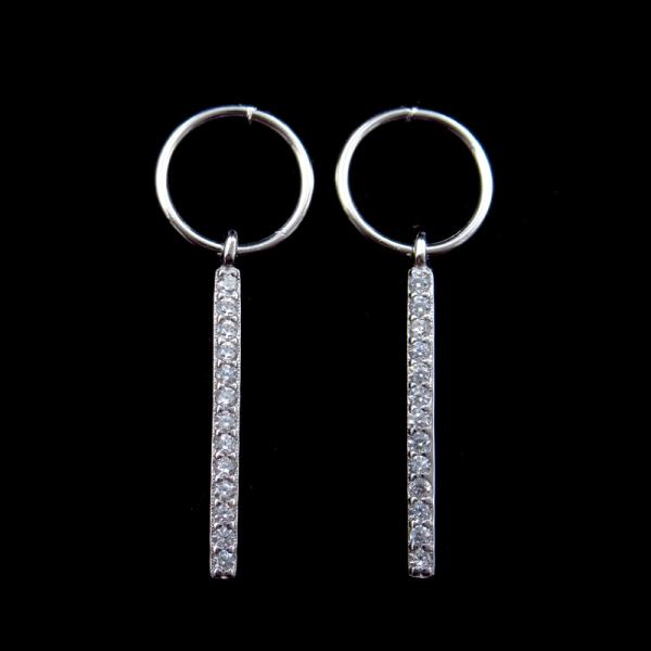 Ladies 925 Sterling Silver Hoop Earrings , Lightweight Silver Wedding Earrings