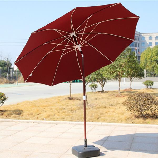 Orange Commercial Beach Umbrella , Professional Small Wood Beach Umbrella