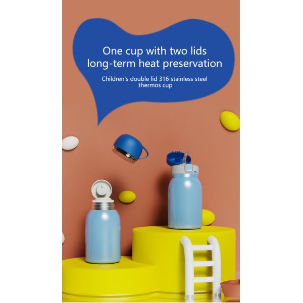 450ml Portable Thermos Flask 316 Stainless Steel Water Bottle Straight Cup