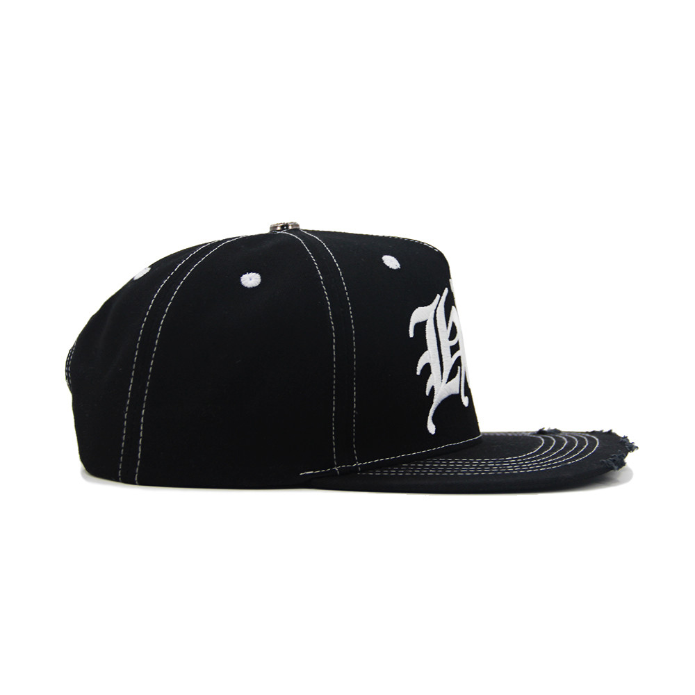 Flat Brim Baseball Caps Distressed Vintage Custom Embroidery Logo Cotton Twill Adjustable 5 Panel