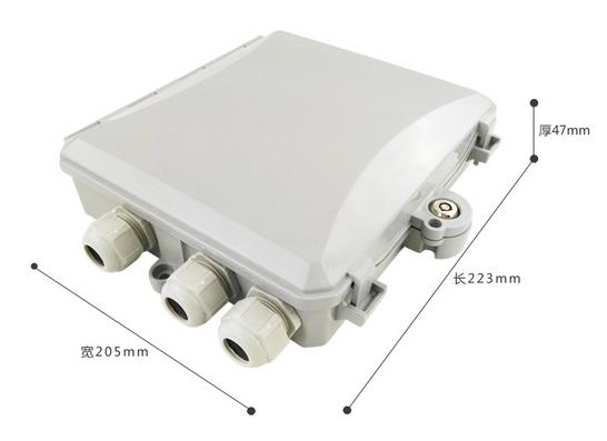 Outdoor Wall Mount FTTH Distribution 12 Cores Fiber Optic Termination Box