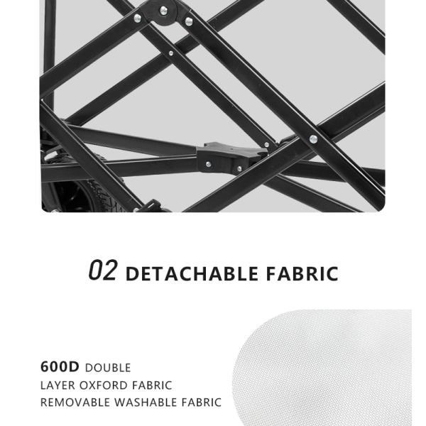 150kg Capacity Collapsible Folding Camping Wagon 87x48x75cm