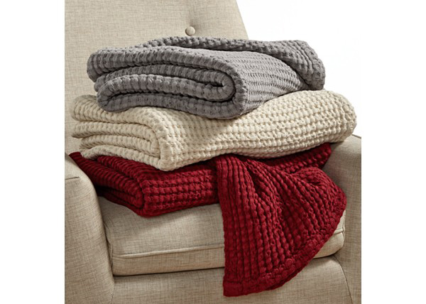 Waffle Weave Cotton Couch Throw Blanket Super Soft Size / Logo Customized