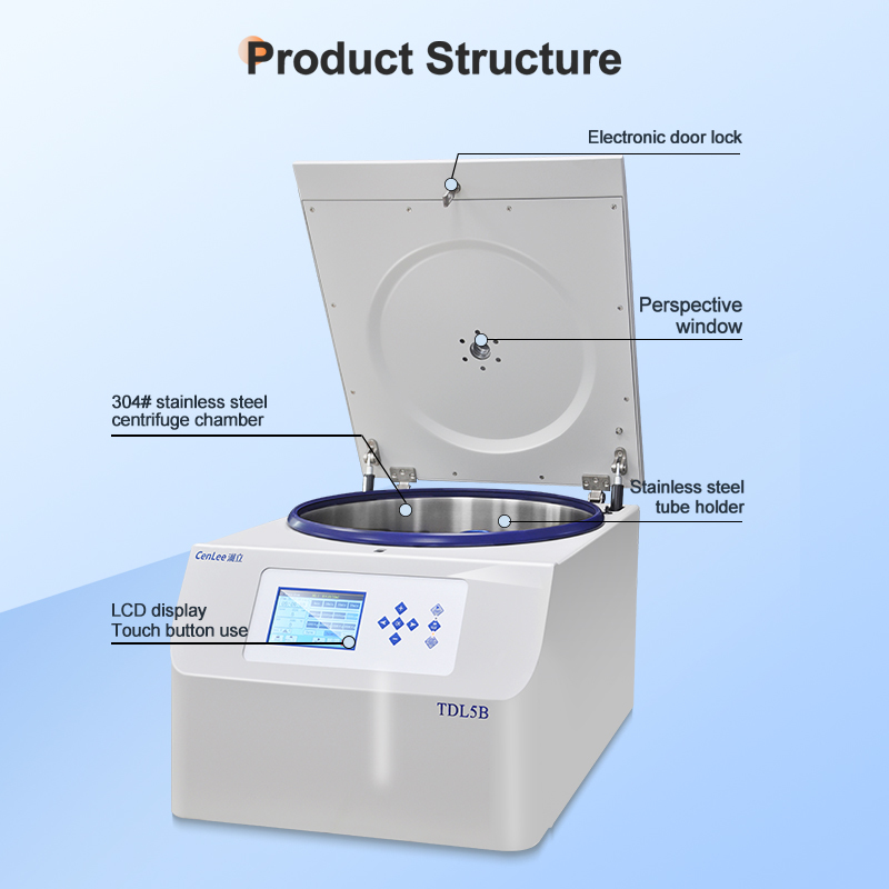 TDL5B Tabletop Low Speed Centrifuge Machine 5000rpm 4x50ml Horizontal Rotor Beauty Laboratory Centrifuge for Medical Use