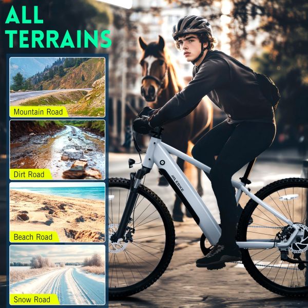 TST M612 Adult City Electric Bike 500W Brushless Rear Hub Motor 36V 7.8Ah Lithium Battery 7-Speed LCD Display Metal Frame