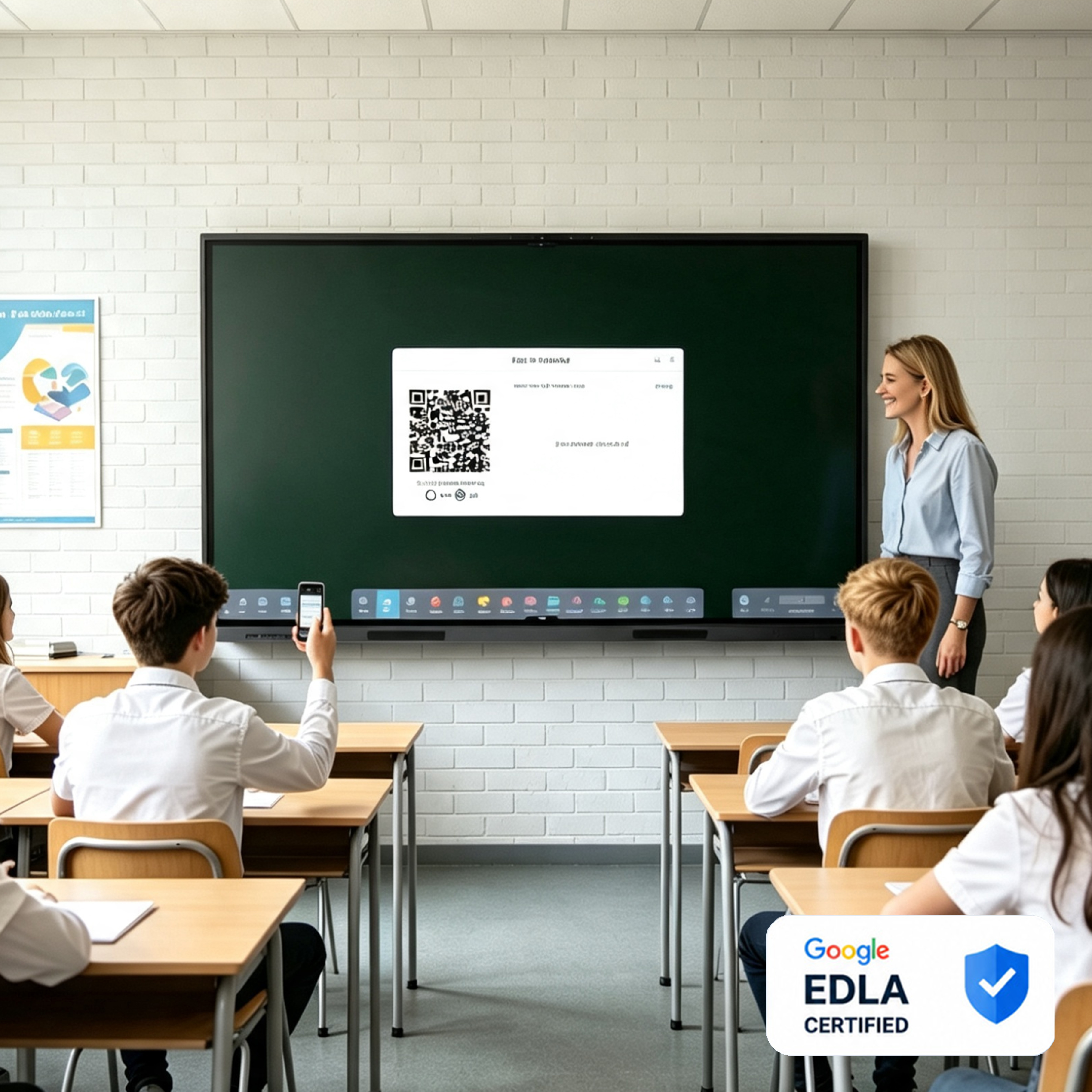 Google Certified AI Education Board Interactive Flat Panel Low Blue Light with Gemini AI and Android 15 Available in 65 75 86 98 110 Inch for K12 Classroom and University Lecture Hall