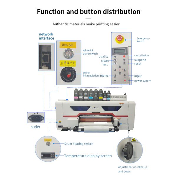 FCOLOR A2 & A3 UV DTF Printer All-in-One Roll-to-Roll DIY Sticker Design for Glass/Cup/Tumbler with Manufacturer's UV Ink