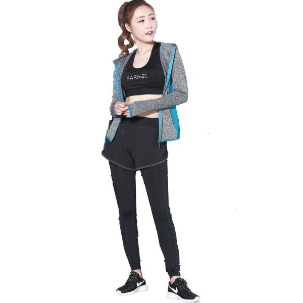 CPG Global High Quality  Breathable 3 Pieces Sets Long Sleeves Gym Running Racerback Sports Bra with Yoga Pants T1019