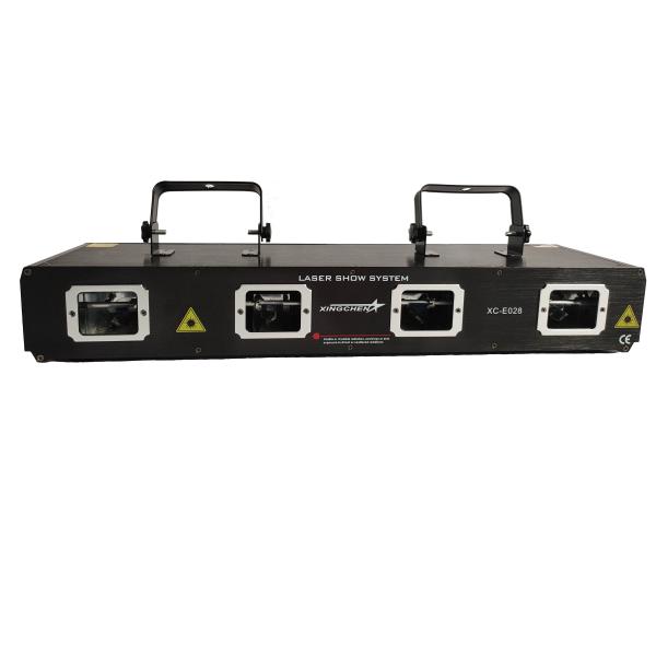 Professional DJ Disco Laser Lights , Multicolor RGB Laser Stage Light 4 Lens Tunnel