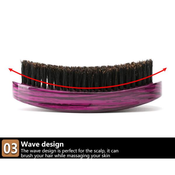 Logo du client 360 ondes courbées pour hommes Barbe brosse douce dur brule de sanglier noir