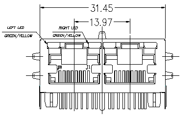 6610005-6 соответствующее 1x2 СИД LPJG28814A4NL цепи гигабита Magnetics Rj45 Jack