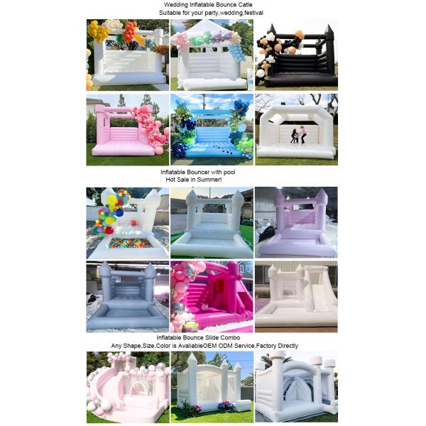 5x4.5x4.5m White Indoor Inflatable Bouncers With Cover Inflatable Jump Houses For Wedding