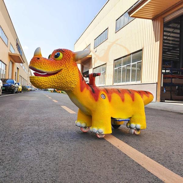 Manèges de dinosaures animatroniques pour enfants  Voiture de dinosaure électrique pour parc d'attractions
