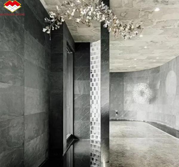 Hotel Interior Graphic Design Natural Flexible Stone Veneer Panel Wall Cladding Tile