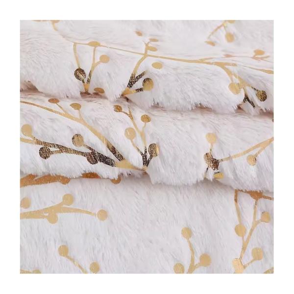 Recycled High Quality Custom PV Velvet Branch Pattern Bronzing 100 Polyester Knitted Velvet Fabric Winter for Sale