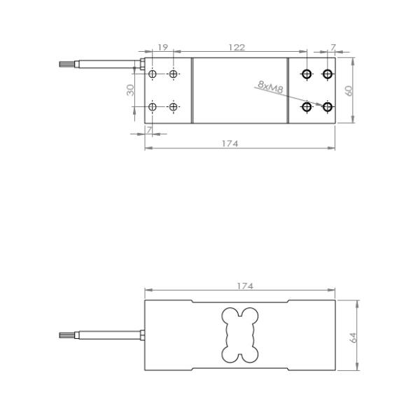 CHCP-3 Small 35cm cable 15V 250kg Hopper Scale Load Cell