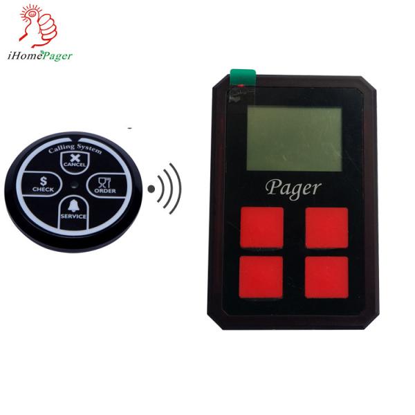 wireless call button and portable pager staff waiter calling system
