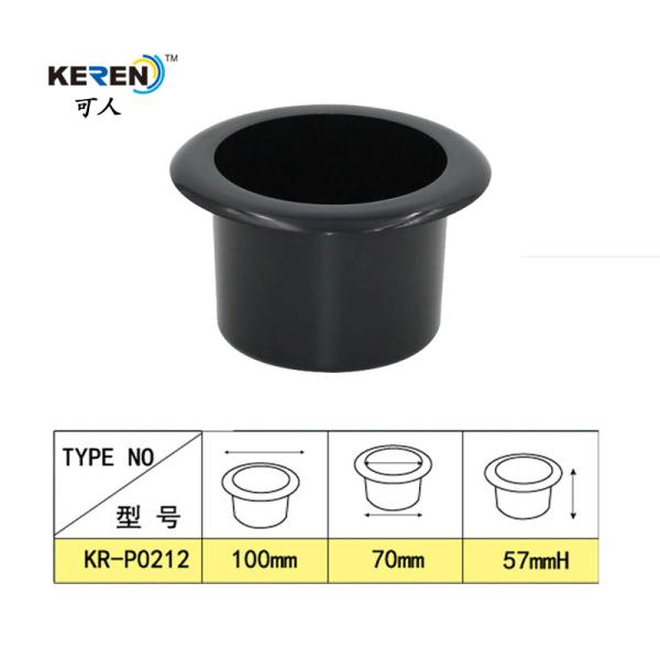 KR-P0212 2 Inch Cooling Recessed Cup Holder Plastic Material For Furniture Deep Black