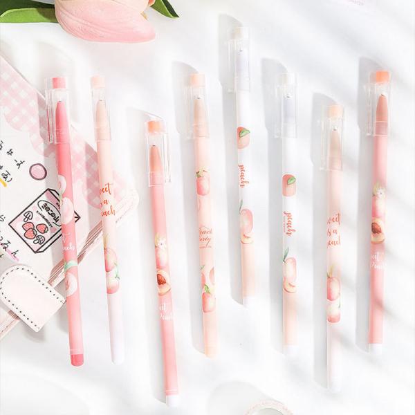 12pcs/box Cute Fruit Gel Pen Set for Student Writing 0.5mm Writing Width Novelty Design